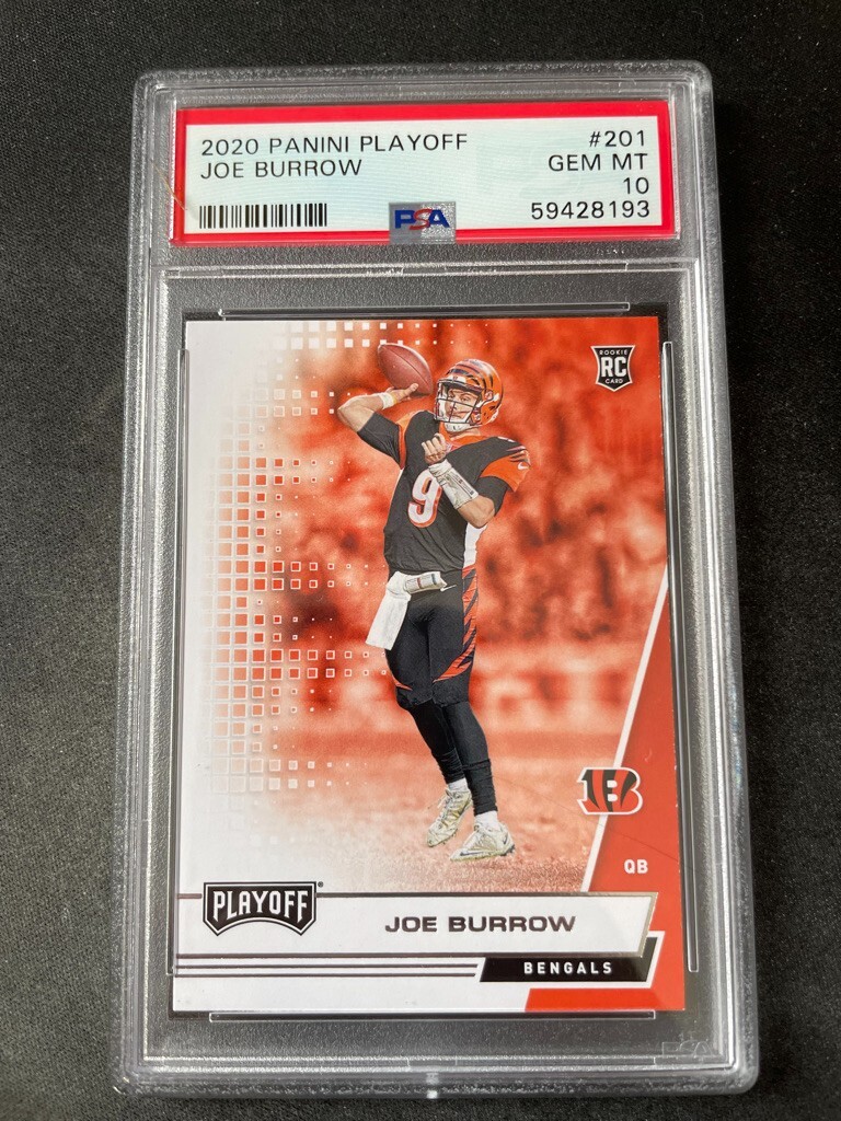 2020 Panini Playoff #201 Joe Burrow Cincinnati Bengals RC Rookie PSA 10 LOW POP