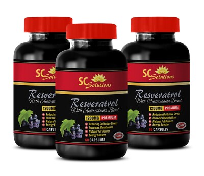 Body rejuvenation - RESVERATROL - Healthy weight 3 Bottle 180 Capsules