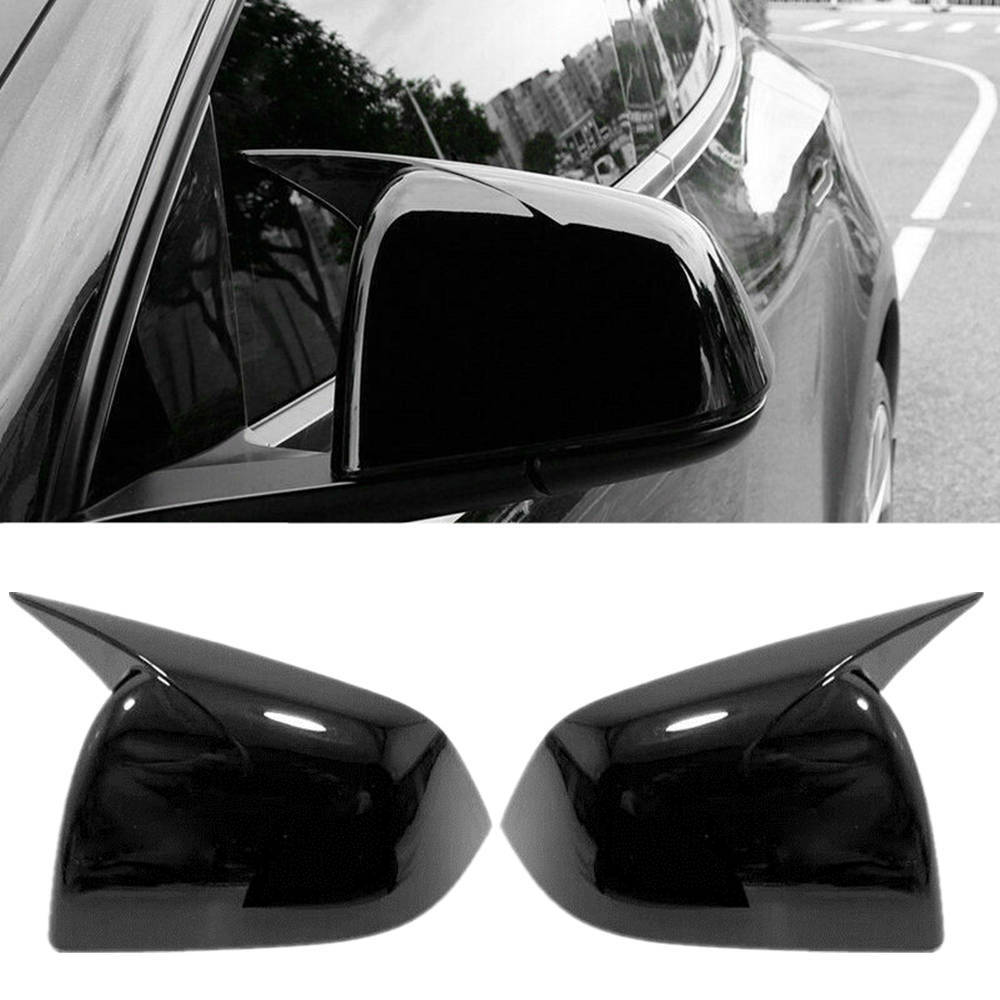 Gloss Black Rearview Side Wing Mirror Covers Caps For Tesla Model Y 2020-2022 MO