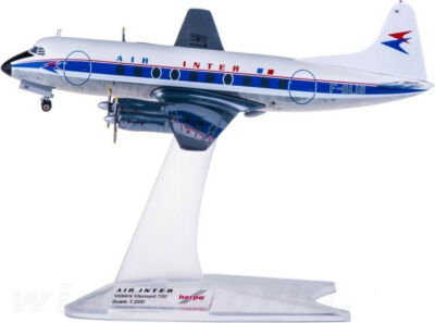 1:200 Herpa AIR INTER Vickers Viscount 700 Passenger Aircraft Diecast Model