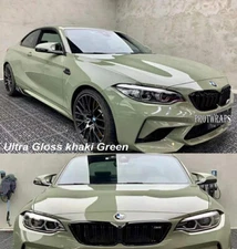 50FT x 5FT Premium Ultra Gloss Glossy Vinyl Car Wrap Film Sticker Khaki Green