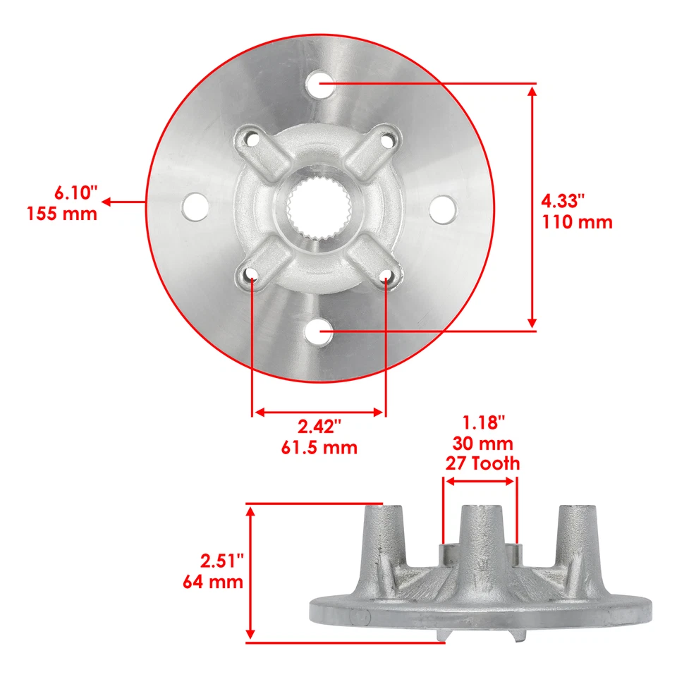 2 Front Wheel Axle Hub fits Yamaha RHINO 700 YXR700F 4X4 2008 2009 2010 - 2013 - Image 2 of 4