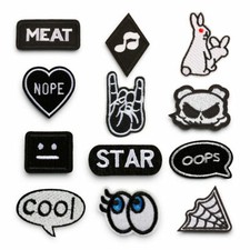 Small Patch Embroidery Sew On Iron On Badge Fabric Applique Craft Sticker Bag