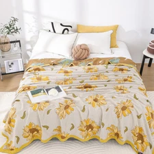 On Sales Pure Cotton Blanket Gauze Breathable Summer Air Conditioning Sheet New