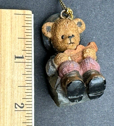 CUTE Lot 6 Vintage Miniature Bear Ornaments Avon Hallmark Boyds & more 2 to 3" - Picture 12 of 13