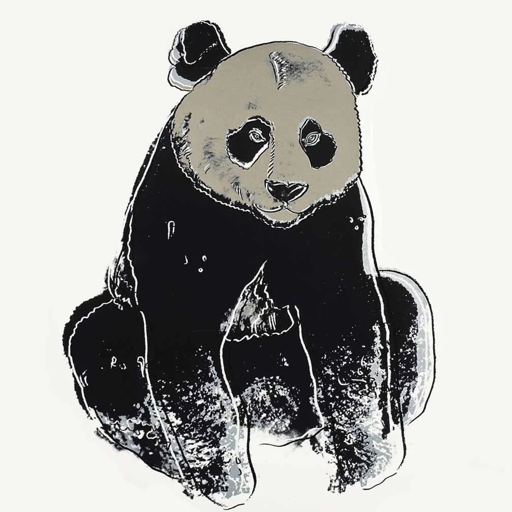 Andy Warhol Giant Panda Canvas Print 17 x 17