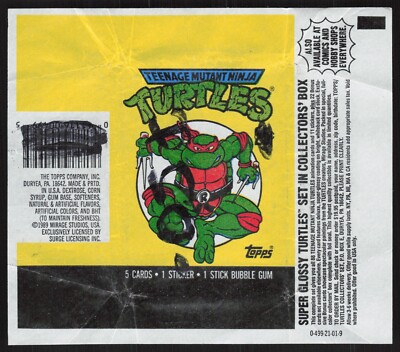 1989 Topps TMNT Teenage Mutant Ninja Turtles Opened Wax Pack Wrapper AA911