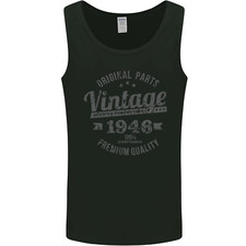 Vintage Year 80th Birthday 1946 Mens Vest Tank Top Black