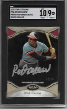 Rod Carew 2020 Topps Tier One PRIME PERFORMERS Auto SGC MINT 10 Autograph /10