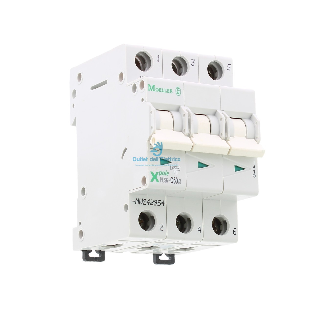 Eaton 242954 Pls6-c50/3 interruttore magnetotermico 6ka 3p c 50a