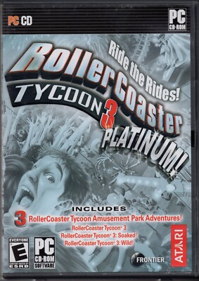 Gently Used PC CD Atari Roller Coaster Tycoon 3 Platinum Game