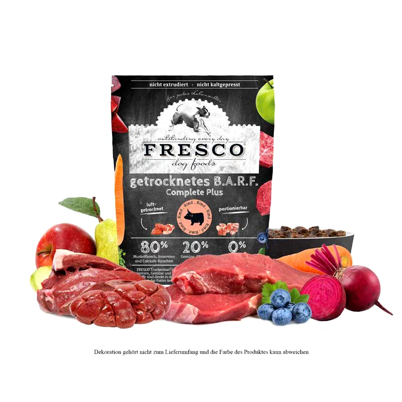 FRESCO Trockenbarf Complete Plus Rind Hundefutter Trockenfutter Hund
