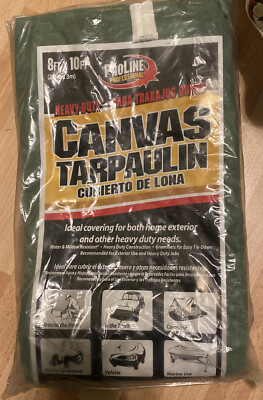 Vtg Proline Professional Intex Green 10oz Canvas 8ftx10ft Nos New Sealed Htf