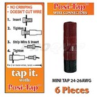 POSI-TAP MINI TAPS 24-26 AWG WIRE CONNECTORS, REUSABLE, NO CRIMPING - 6 PK