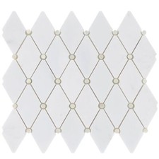 White Cararra Stone w/ Mother of Pearl Dot In...