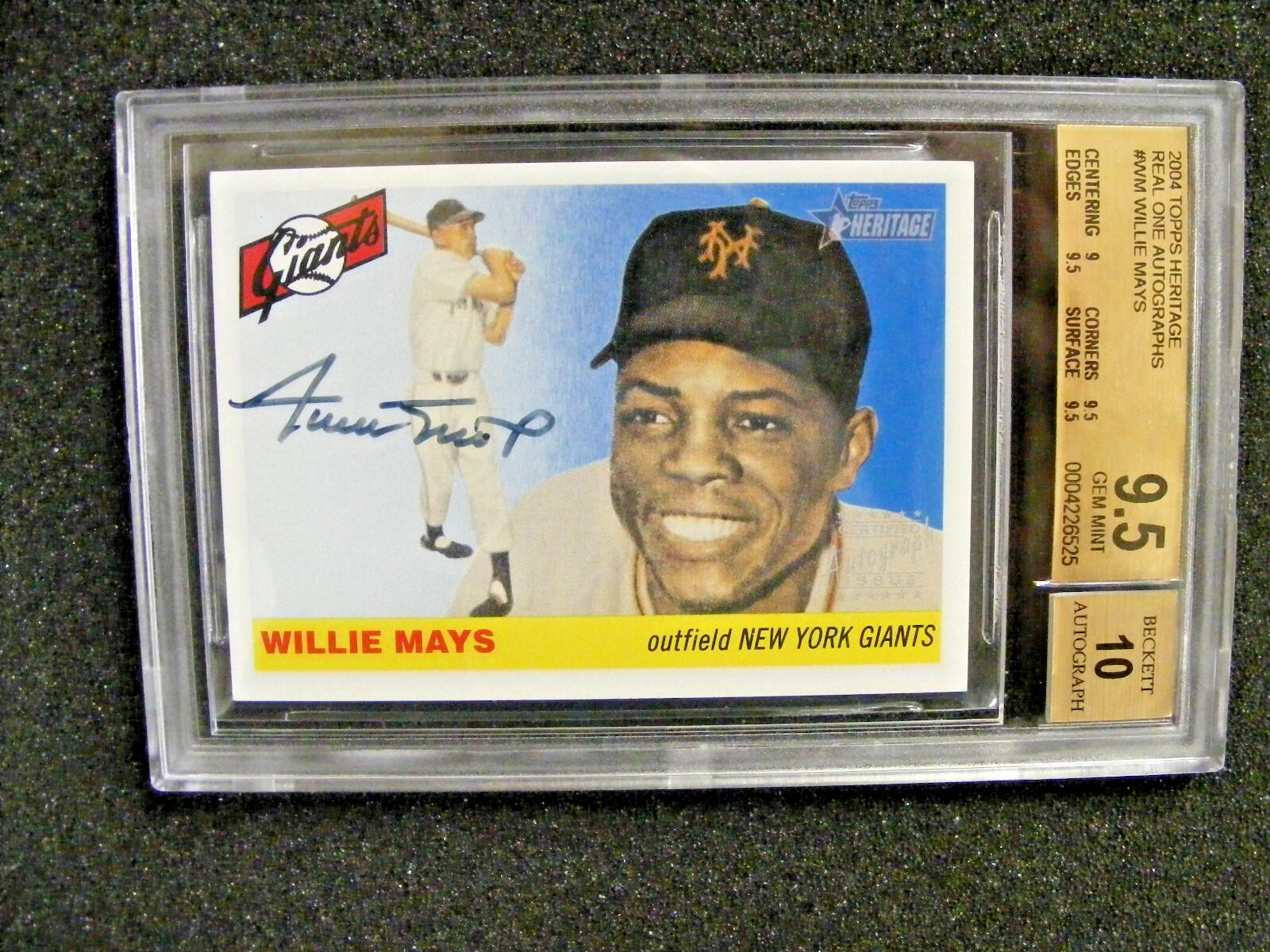 2004 Topps Heritage Real One Autographs Auto Willie Mays BGS 9.5/10