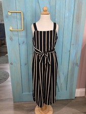 Zunie Girl  s Black/Yellow Striped Jumpsuit in Size 7Y