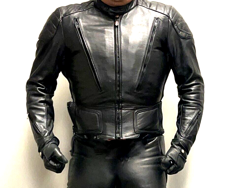Firstgear V Pilot Black Leather Jacket 46 | eBay