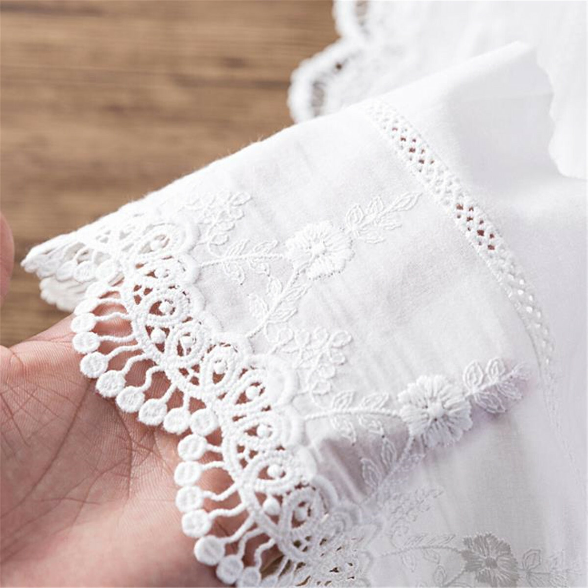 1 Yard Embroidery Floral Cotton Lace Trim Ribbon Wedding Fabric Sewing DIY  Dress