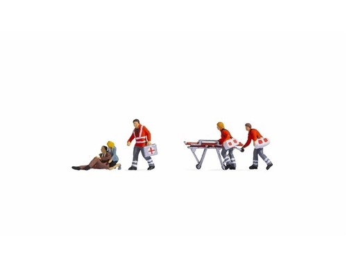 Noch Incidente stradale soccorso con barella scala 1:87 H0 15080 modellismo - Foto 3 di 5