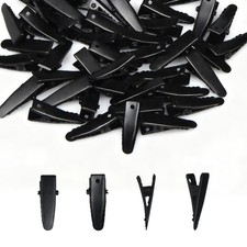 50 PCS Metal Hair Clips Tiny Alligator Crafts DIY Supplies Black 1 Inch