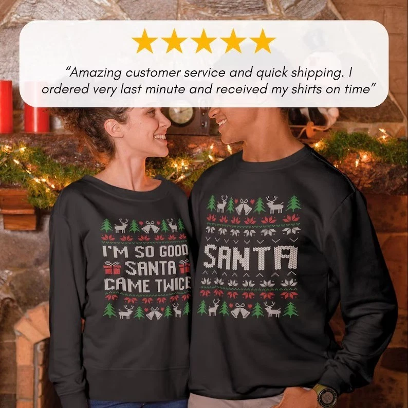 Camisas de Navidad para parejas: camisas de Navidad a juego, suéteres de Navidad para parejas, Foto 2 de 4