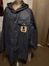 Vintage 1970s Rainfair USPS Mail Carrier Hooded Rain Jacket & Cap Cover Men's M