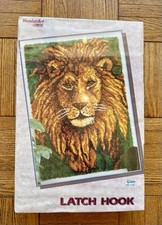 Wonder Art Latch Hook Kit 4481 Lion 34 X 50 NOS