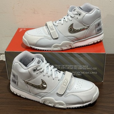 Nike Air Trainer 1 ''Super  Bowl'' LVIII Shoes Platinum/White FJ6195-002 Size 14