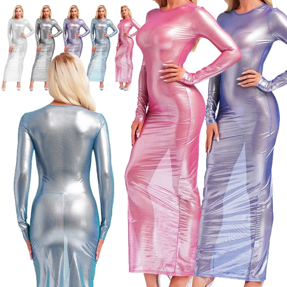YIZYIF Damen Mesh durchsichtig langes Kleid ärmellos Bodycon Kleider Unterwäsche Party