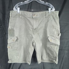 VTG Carhartt B357 MOS Mens 42 Moss Green Duck Canvas Carpenter Shorts Workwear
