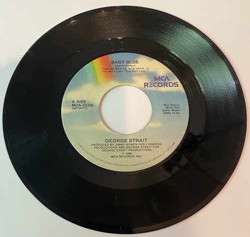 George Strait “ Baby Blue / Back to Bein' Me “ - Vinyl Record 45 RPM 7 ...