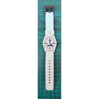 Neff Daily Watch White Matte Polyurethane Quartz Sport Wristwatch NEW BATTERY