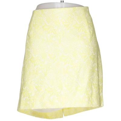 Zizzi, Rock, Größe: S, Y96570C, Gelb/Weiß, Baumwolle/Elasthan/Polyester #EXw
