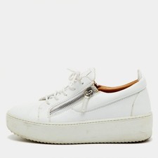 Giuseppe Zanotti White Leather Frankie Low Top Platform Sneakers Size 41