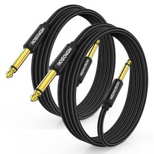 1/4 Inch Guitar Instrument Cable 6.6ft 2-Pack Nylon Braided Shielded , 1/4 I...