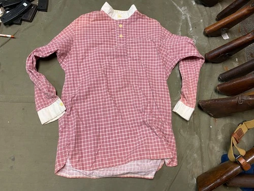 CIVIL WAR US UNION CSA CONFEDERATE FOUR BUTTON RED STRIPE SHIRT-MEDIUM