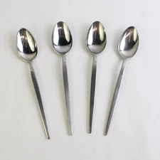 Set of 4 Stanley Roberts Astro Stainless Steel Oval Teaspoons 7" Flatware