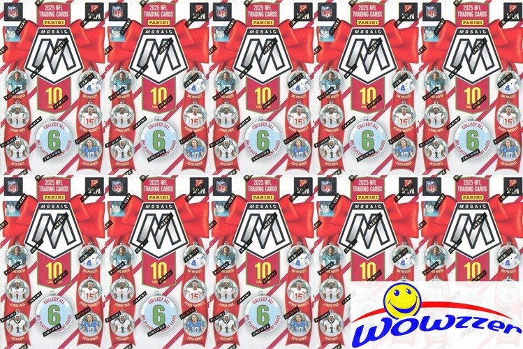 (10) 2025 Panini MOSAIC Football EXCLUSIVE Sealed ORNAMENT Box-RED STRIPE RC!