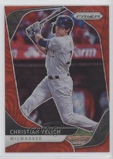 2020 Panini Prizm Tier II Red Wave Prizm 58/99 Christian Yelich #131 0a4s