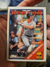 1988 Topps Baseball Boston Red Sox Mike Greenwell Gold Cup Rookie Card #493. rookie card picture