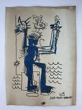 Jean-Michel Basquiat COA Art Painting Original Drawing Vintage