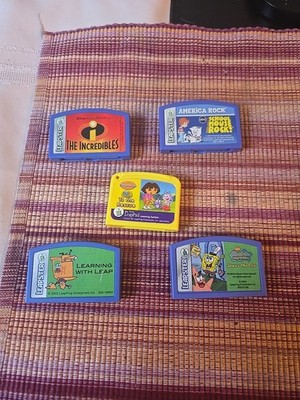 Leap Frog Leapfrog Leapster Game Cartridges Lot 5 (Used) incredibles  Sponge Bob