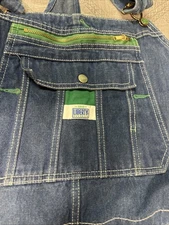 Liberty Bib Overalls Denim Blue Size 54 x 30. Waist Is 58 Inches.