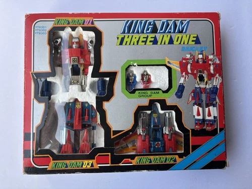 King Dam 1980 Three in One Robot Daicast Diecast Toy In Original Box