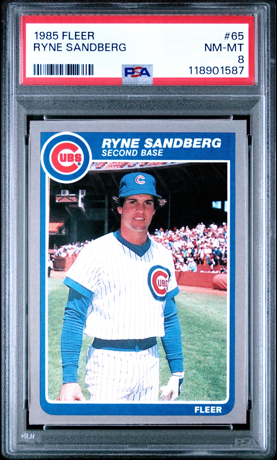 1985 FLEER #65 RYNE SANDBERG PSA 8