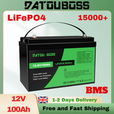 LiFePO4 12V 100Ah Lithium Battery BMS Solar Power System Boat RV Caravan Camping