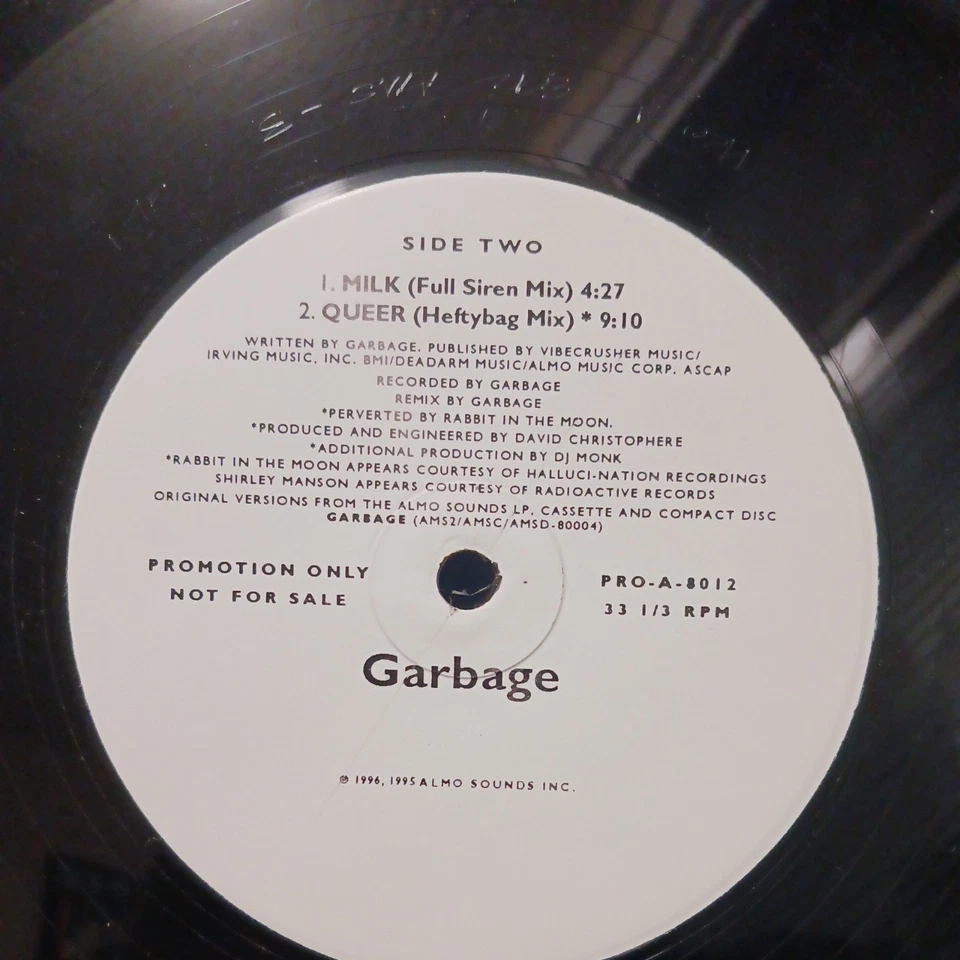 Garbage – Milk – Almo Sounds – PRO-A-8012 – 1996 Promo 12" Single - Image 4 of 4