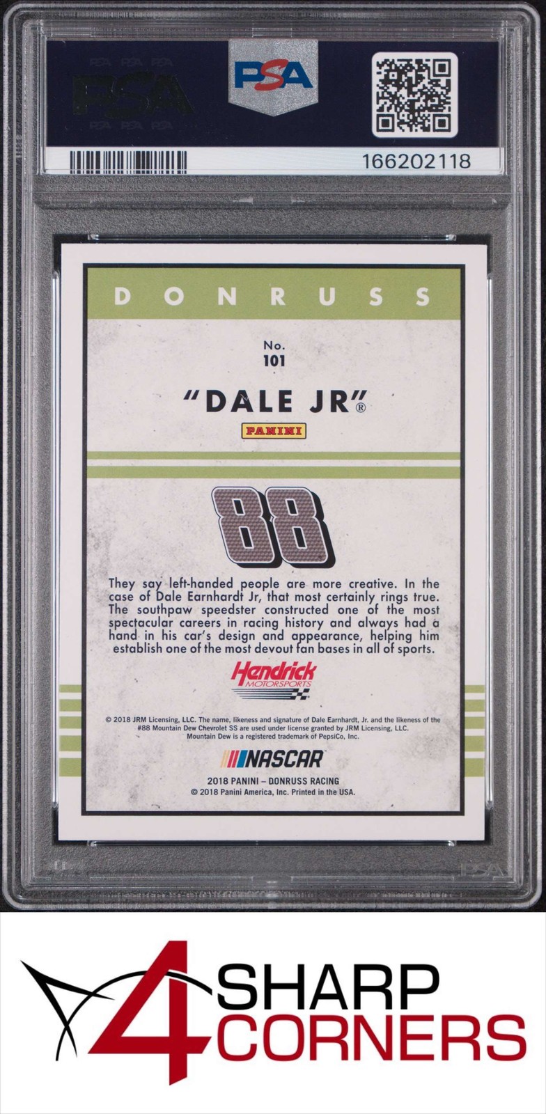 2018 PANINI DONRUSS RACING #101 DALE EARNHARDT JR. VARIATION POP 1 PSA 10 view 2