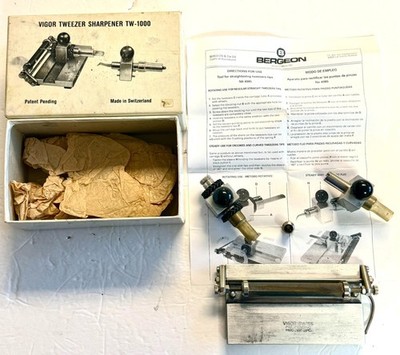 VINTAGE SWISS VIGOR TWEEZER SHARPENER TW-1000 BERGEON No.4985 WATCH REPAIR TOOL